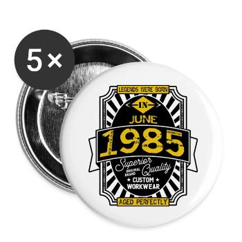 JUNI 1985 - Buttons klein 25 mm (5er Pack) - Weiß - Vorne