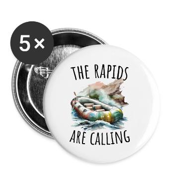 Fluss Rafting - Buttons klein 25 mm (5er Pack) - Weiß - Vorne
