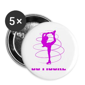 Go Figure Skater Ice Skating - Buttons klein 25 mm (5er Pack) - Weiß - Vorne