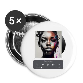 Perspective, Album cover, Art of music, AI shirts - Buttons klein 25 mm (5er Pack) - Weiß - Vorne
