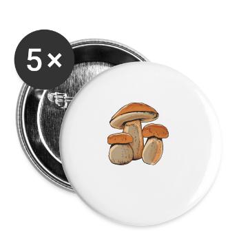 Je Peux Pas J'ai Cèpes Champignons - Lot de 5 petits badges (25 mm) - blanc - Devant
