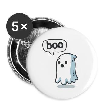 Little Ghost Boo - Buttons small 1''/25 mm (5-pack) - white - Front