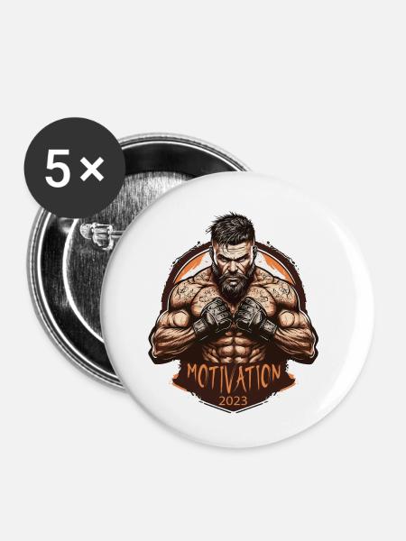 MMA - Buttons klein 25 mm (5er Pack) - Weiß