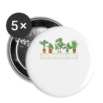 Je propagerais que les plantes jardiniers maison intérieure - Lot de 5 petits badges (25 mm) - blanc - Devant