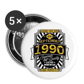 1990 SEPTEMBER - Buttons small 1''/25 mm (5-pack) - white - Front