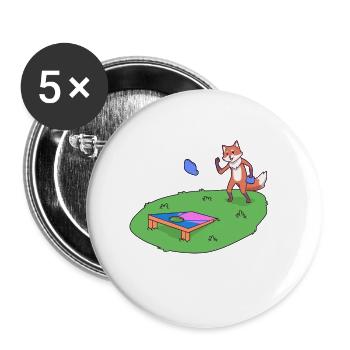 Fuchs spielt Cornhole - Buttons klein 25 mm (5er Pack) - Weiß - Vorne