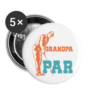 Best Grandpa By Par Golfing Golf - Buttons klein 25 mm (5er Pack) - Weiß - Vorne