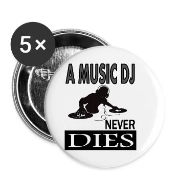Musique Dj Play Musique Écoutez Music Gift Idea - Lot de 5 petits badges (25 mm) - blanc - Devant