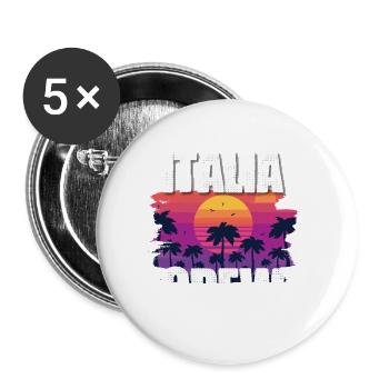 Vacances en Italie - Lot de 5 petits badges (25 mm) - blanc - Devant