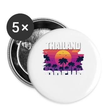 Vacances en Thaïlande - Lot de 5 petits badges (25 mm) - blanc - Devant