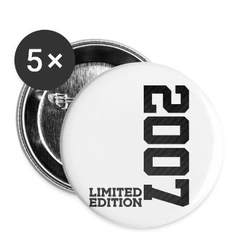 19. GEBURTSTAG LIMITED EDITION 2007 - Buttons klein 25 mm (5er Pack) - Weiß - Vorne