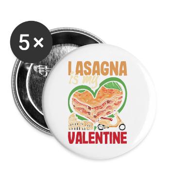Lasagna Design for an Italian Food Lover - Buttons small 1''/25 mm (5-pack) - white - Front