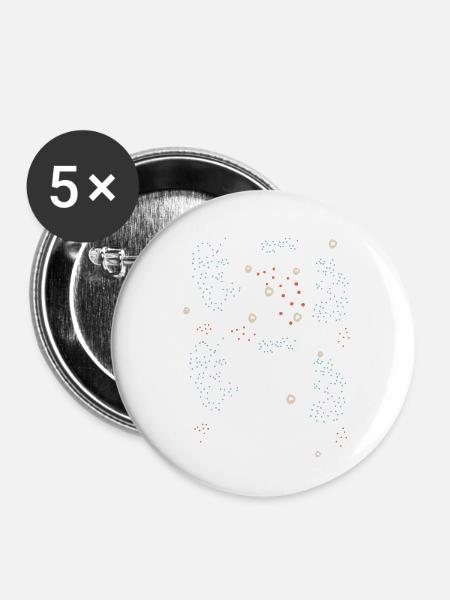 Mein Raum ist Klein - Buttons klein 25 mm (5er Pack) - Weiß