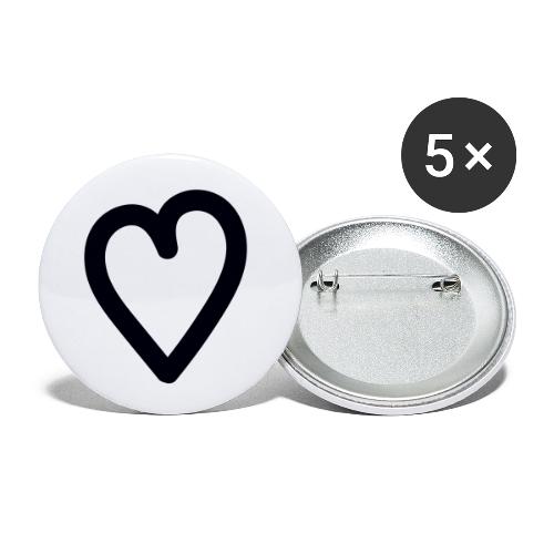 mon coeur heart - Lot de 5 petits badges (25 mm)