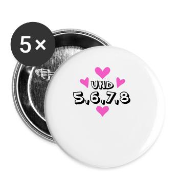 Tanzen Tanz Tanzkurs Rhythmus - Buttons klein 25 mm (5er Pack) - Weiß - Vorne