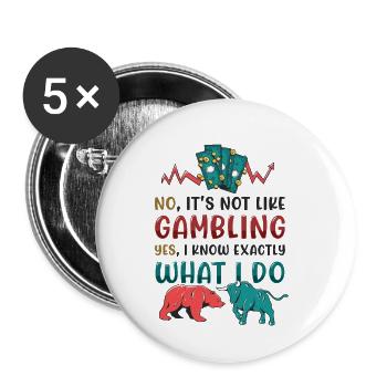 Stock Market, Investor, Trader - Buttons small 1''/25 mm (5-pack) - white - Front