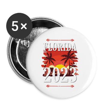 Florida 2023 - Buttons small 1''/25 mm (5-pack) - white - Front
