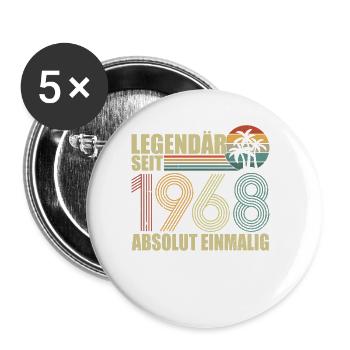 Legendary born since 1968 Born birthday - Buttons small 1''/25 mm (5-pack) - white - Front