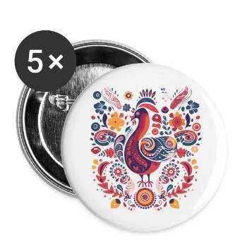Der Vintage-Vogel - Buttons klein 25 mm (5er Pack) - Weiß - Vorne