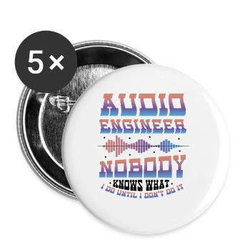 Ingénieur du son - Lot de 5 petits badges (25 mm) - blanc - Devant
