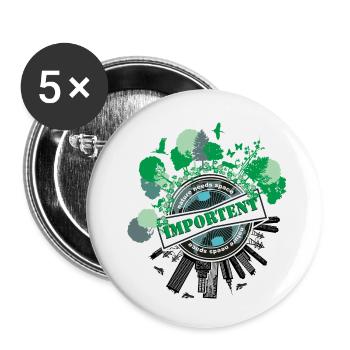 NATURE NEEDS SPACE | EARTH DAY - Buttons klein 25 mm (5er Pack) - Weiß - Vorne
