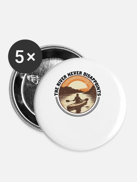 Kanu Canadier-Canoe Kajak Water-Paddle - Buttons klein 25 mm (5er Pack) - Weiß