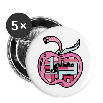 Regardez de plus près à l’intérieur - Lot de 5 petits badges (25 mm) - blanc - Devant