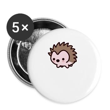 Mignon Kawaii Hedgehog Design - Lot de 5 petits badges (25 mm) - blanc - Devant