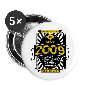 2009 MAY - Buttons small 1''/25 mm (5-pack) - white - Front
