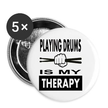 Schlagzeuger playing drums Musiker Geschenkidee - Buttons klein 25 mm (5er Pack) - Weiß - Vorne