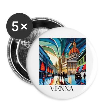 VIENNA - Buttons small 1''/25 mm (5-pack) - white - Front