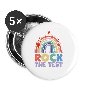 Exam Day Rock of the Test Teacher Exam Humor - Buttons small 1''/25 mm (5-pack) - white - Front