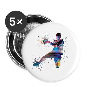 Handball, handballer, Beach handball, Graffiti - Buttons small 1''/25 mm (5-pack) - white - Front