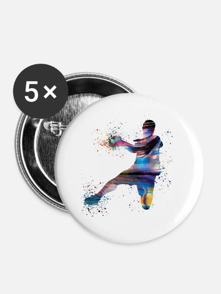 Handball, handballer, Beachhandball,Graffiti - Buttons klein 25 mm (5er Pack) - Weiß
