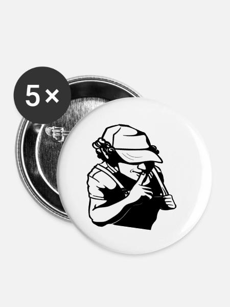 Mensch, humanes Design - Buttons klein 25 mm (5er Pack) - Weiß