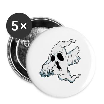 Dabbing Ghost Pumpkin Glowing Skeleton Halloween - Buttons small 1''/25 mm (5-pack) - white - Front