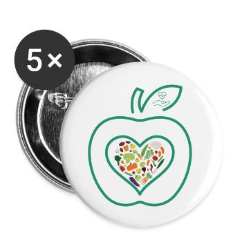Nutrition et Santé( nutrition naturel) - Lot de 5 petits badges (25 mm) - blanc - Devant