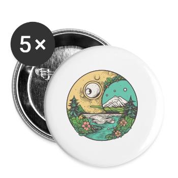 nature merveilleuse - Lot de 5 petits badges (25 mm) - blanc - Devant
