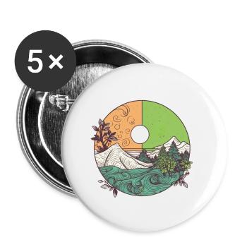 nature merveilleuse - Lot de 5 petits badges (25 mm) - blanc - Devant