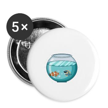 Easily Distracted By Fish Tanks Fish Keeping Aquar - Buttons small 1''/25 mm (5-pack) - white - Front