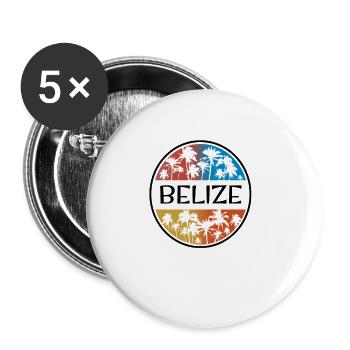 Belize Palme Stilvolles Urlaubssouvenir - Buttons klein 25 mm (5er Pack) - Weiß - Vorne
