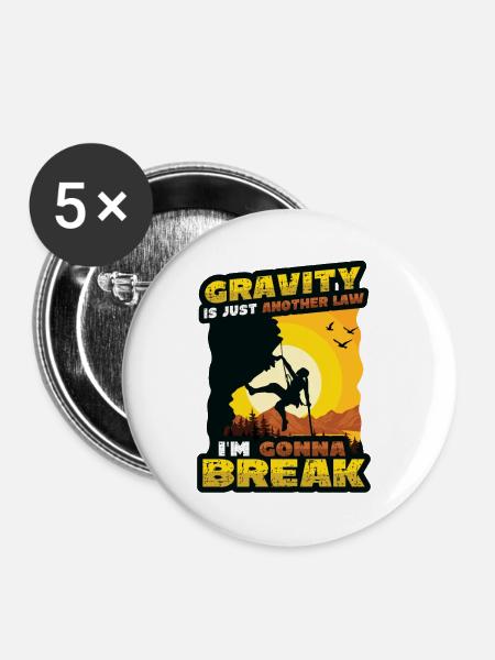 Anti-schwerkraft-bouldern, Felsklettern - Buttons klein 25 mm (5er Pack) - Weiß