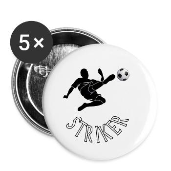 Stürmer Fallrückzieher Fußballspieler Geschenkidee - Buttons klein 25 mm (5er Pack) - Weiß - Vorne