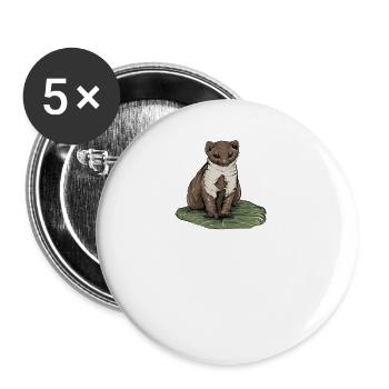 Martre de pierre I maison motif de chasse au gibier de martre pour les chasseurs - Lot de 5 petits badges (25 mm) - blanc - Devant