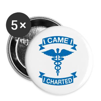 Je suis venu je me souciais j’ai cartographié - Lot de 5 petits badges (25 mm) - blanc - Devant