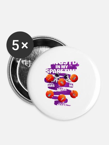 Mars - Buttons klein 25 mm (5er Pack) - Weiß