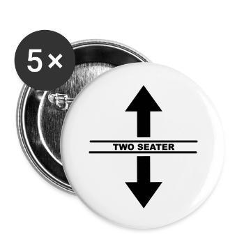 Funny "Two Seater" design for him and her - Buttons small 1''/25 mm (5-pack) - white - Front
