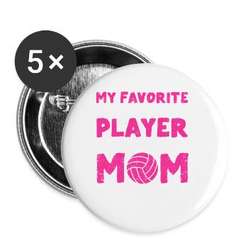 Ma joueuse de water-polo préférée m’appelle maman - Lot de 5 petits badges (25 mm) - blanc - Devant