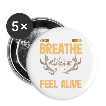 Run free feel alive - Buttons klein 25 mm (5er Pack) - Weiß - Vorne