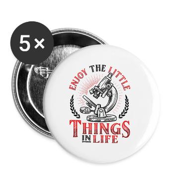 Profitez des petites choses de la vie - Lot de 5 petits badges (25 mm) - blanc - Devant